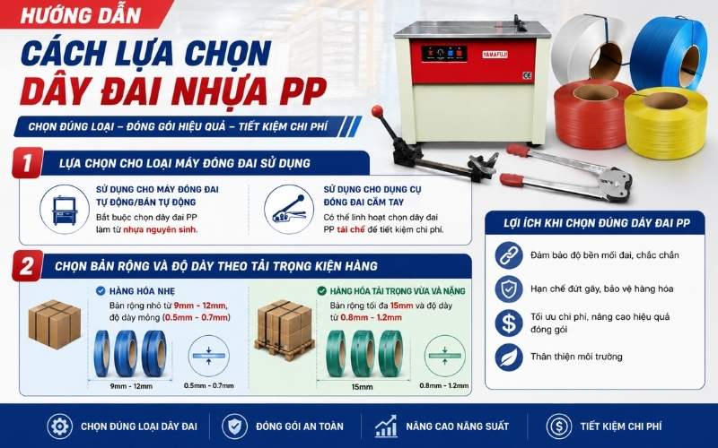 Hướng dẫn cách lựa chọn dây đai nhựa PP  